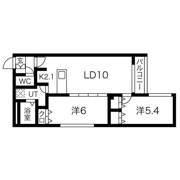 エルムパーク琴似(2LDK/3階)の間取り写真