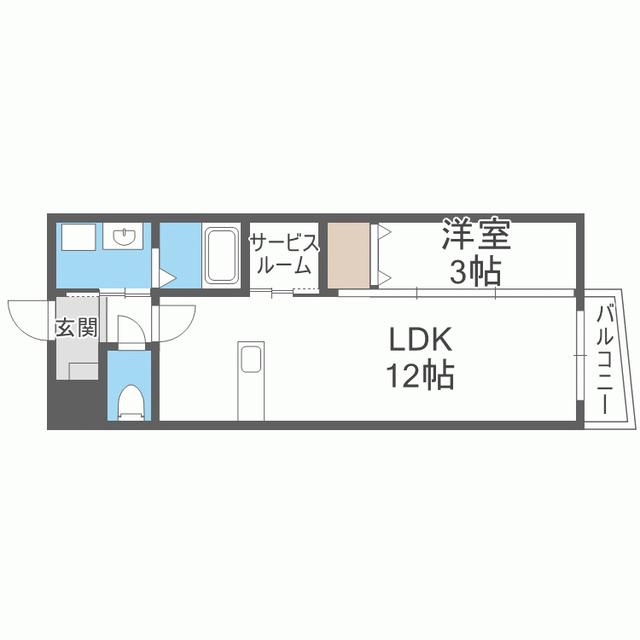 CUBE SUCRE志免別府(1SLDK/3階)の間取り写真