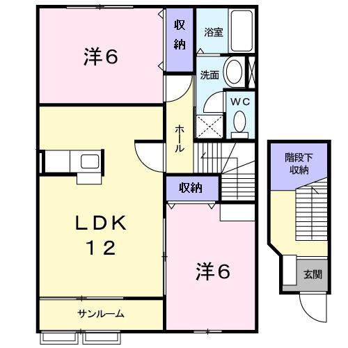 グルナード(2LDK/2階)の間取り写真