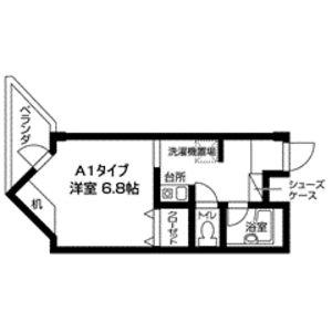 グランメール南江口(1K/2階)の間取り写真