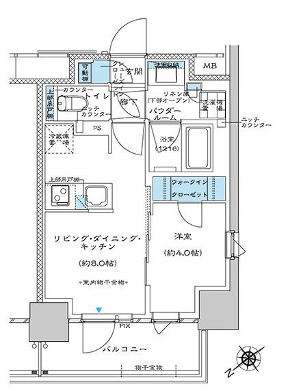 ウィルテラス板橋(1LDK/13階)の間取り写真
