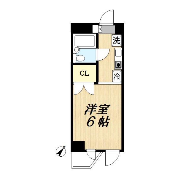 K3レジデンス(ワンルーム/3階)の間取り写真