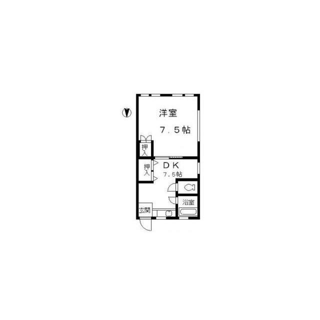 錦町フジビル(1DK/3階)の間取り写真