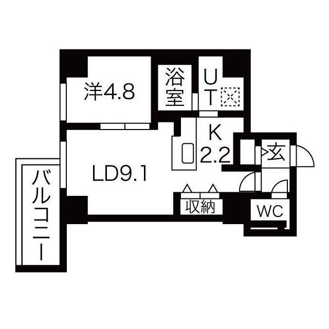 F012KOTONI(1LDK/10階)の間取り写真