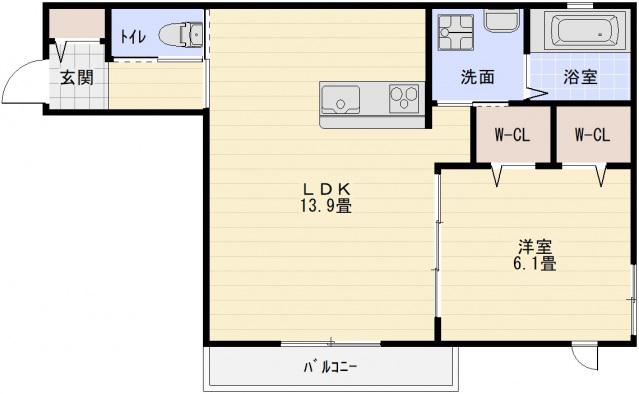 ヘーベルメゾンフュチュール(1LDK/2階)の間取り写真