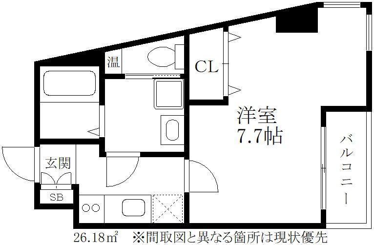セルクル北方(1K/3階)の間取り写真