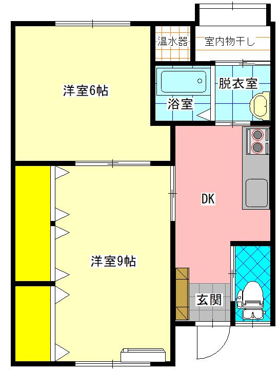 Kコーポ2(2DK/1階)の間取り写真