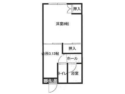 メゾンパープルヒル(1K/2階)の間取り写真