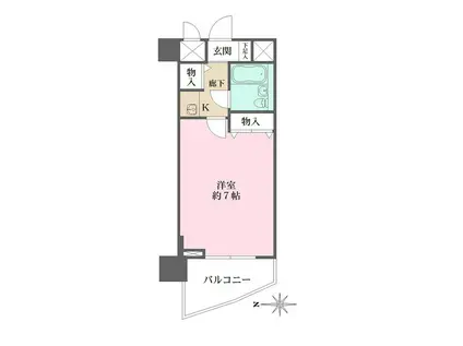 ニューブ神戸(1K/4階)の間取り写真