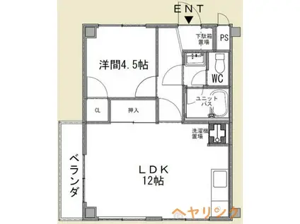 アークOKUDA(1LDK/3階)の間取り写真