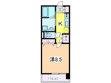 ボヌール文京(1K/3階)の間取り写真