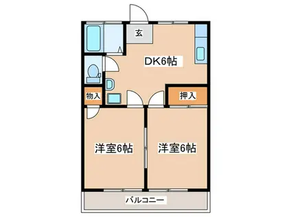 メゾン菅沼(2DK/2階)の間取り写真