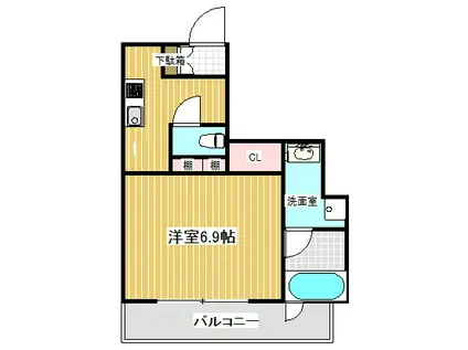 レジディア神戸元町(1K/14階)の間取り写真