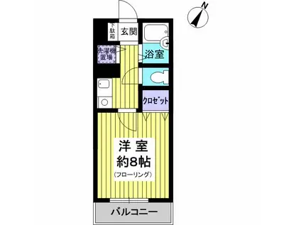 神戸多聞マンション(1K/3階)の間取り写真
