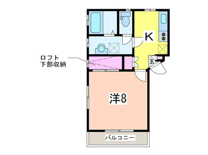 ＪＲ越後線 関屋駅(新潟) 徒歩15分 3階建 築19年(1K/2階)の間取り写真