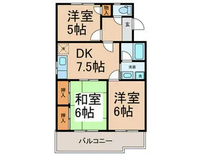 ファミール元桜田(3DK/4階)の間取り写真