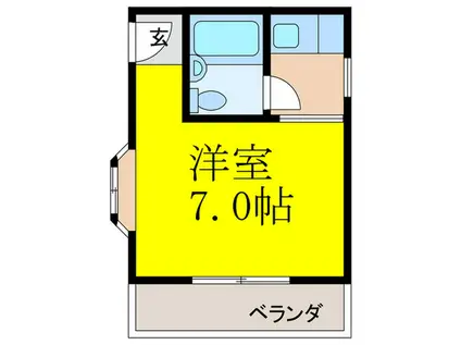 村井ワンルーム(ワンルーム/1階)の間取り写真
