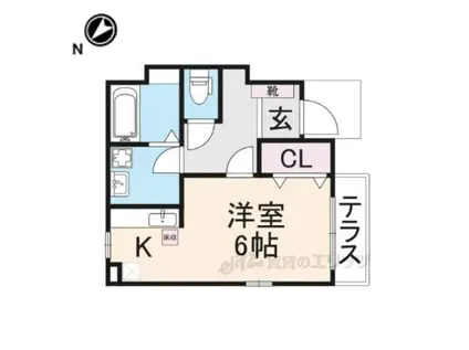 エクセランクール(ワンルーム/1階)の間取り写真