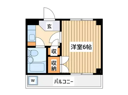 マルトミハイツ渡田(1K/1階)の間取り写真