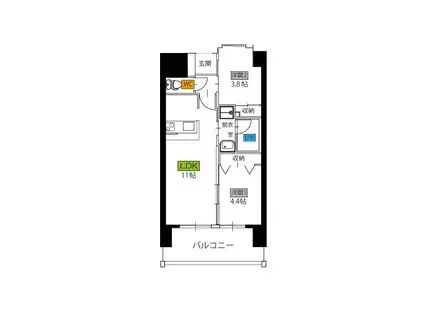 ベイグランデ(2LDK/3階)の間取り写真