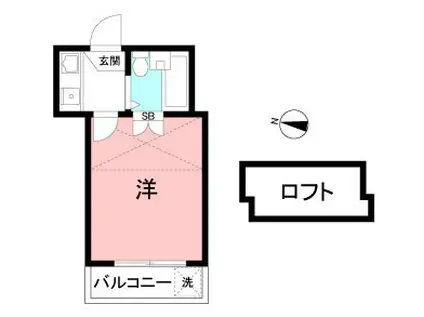 ライブコア富士見(1K/2階)の間取り写真