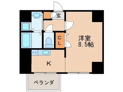 クラシタイヤー新栄(1K/9階)の間取り写真