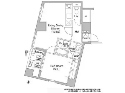 コンフォリア銀座イースト(1LDK/6階)の間取り写真