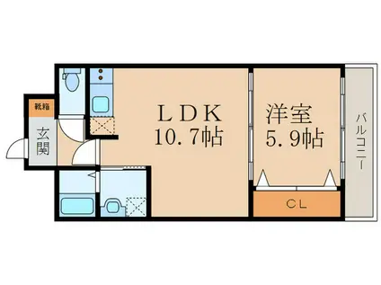 ピアス康和(1LDK/3階)の間取り写真