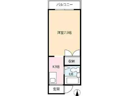 ドルフィン西宝町(1K/2階)の間取り写真