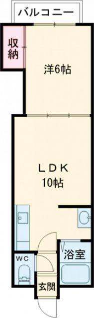 クオレ松陰(1LDK/4階)の間取り写真