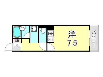 ロココ西宮(1K/2階)の間取り写真