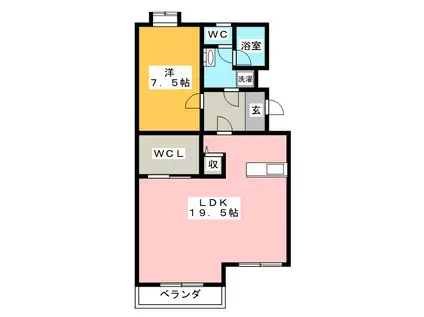 ニューサンハイツ中田(1LDK/4階)の間取り写真