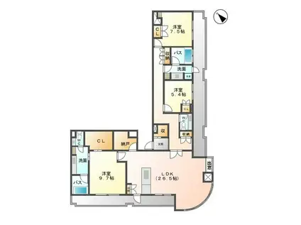 千種タワーヒルズ(3SLDK/21階)の間取り写真