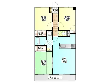 アクティーII(3LDK/4階)の間取り写真