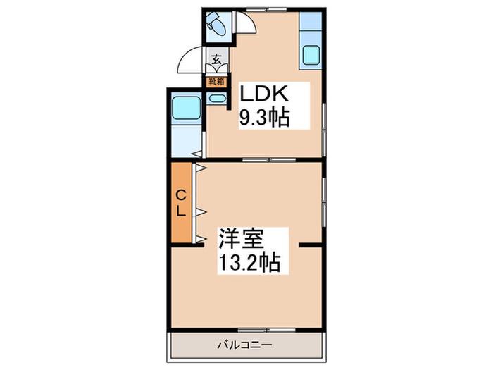 サンライズ藤井寺(1LDK/3階)の間取り写真