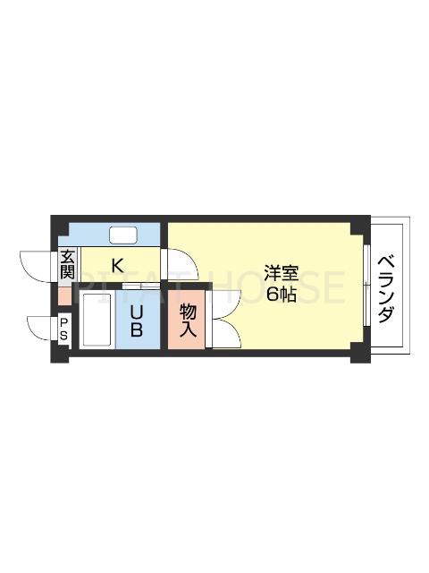 コスモハイツ(1K/2階)の間取り写真