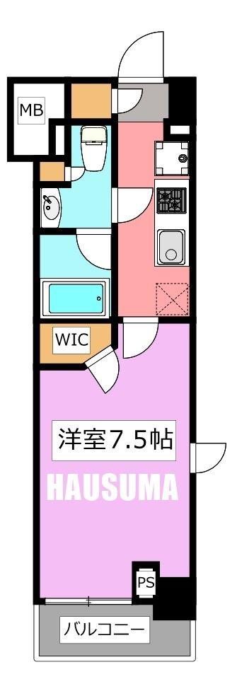 ザ・パークハビオ巣鴨(1K/4階)の間取り写真
