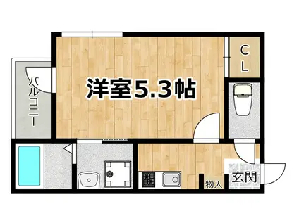 サンクチュアリ姫嶋(1K/2階)の間取り写真