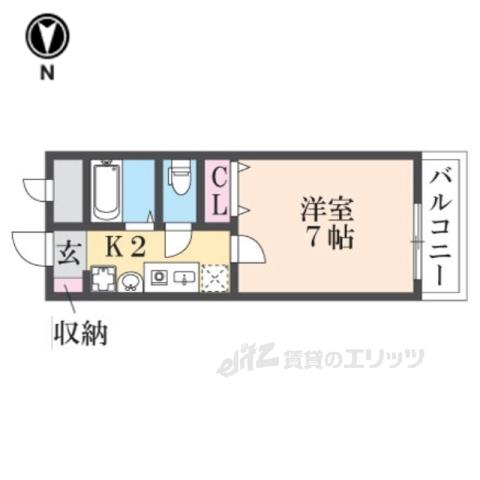 アルビーコート(1K/3階)の間取り写真