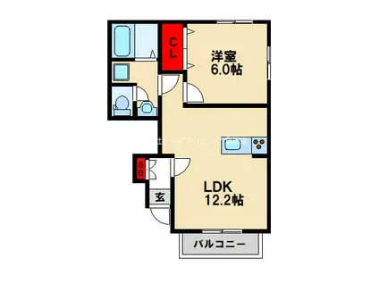 K-IDEALTOSUII(1LDK/1階)の間取り写真