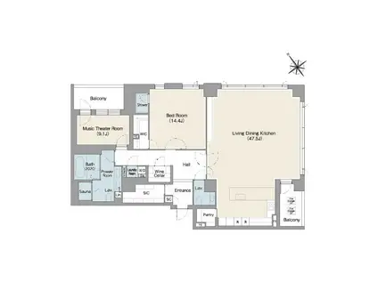 プレステージレジデンス白金台(2LDK/3階)の間取り写真