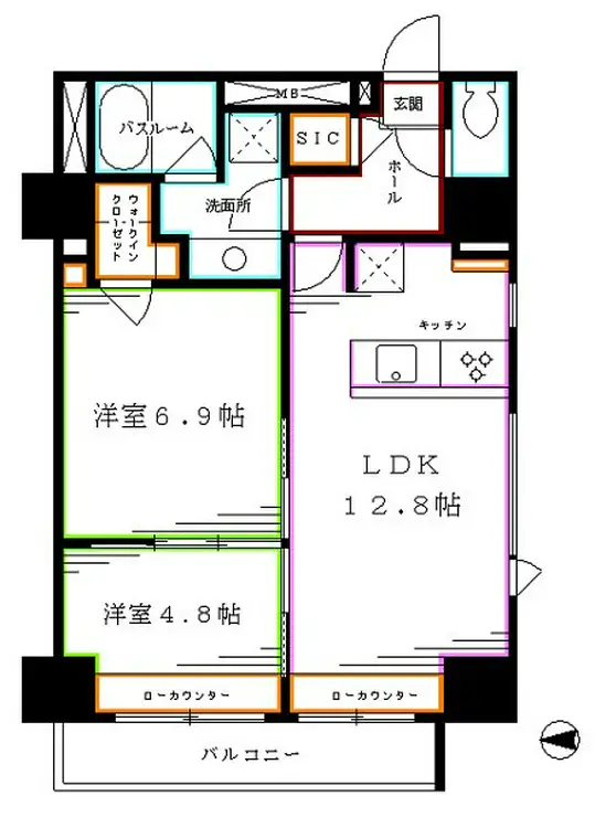 パークハビオ東中野 15階階 間取り