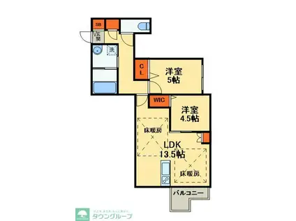 プレミアメゾン(2LDK/2階)の間取り写真