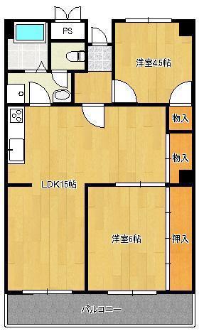コーポ西鳴水(2LDK/1階)の間取り写真