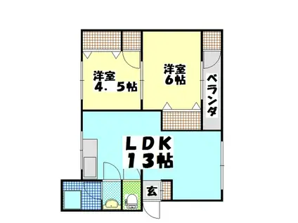 いずみマンション(2LDK/3階)の間取り写真