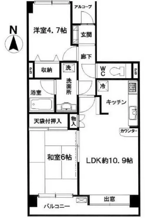 川口幸町パーク・ホームズ 13階階 間取り