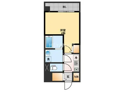 MODERN PALAZZO東本町(1K/1階)の間取り写真