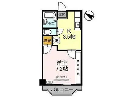 レディース金剛(1K/1階)の間取り写真