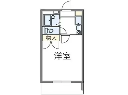 レオパレスレインボーII(1K/1階)の間取り写真