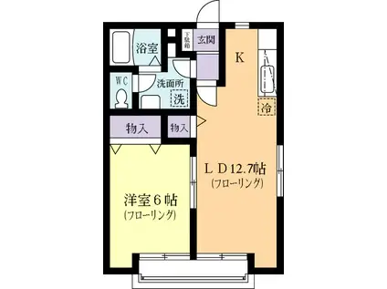 IVYSENGEN(1LDK/1階)の間取り写真